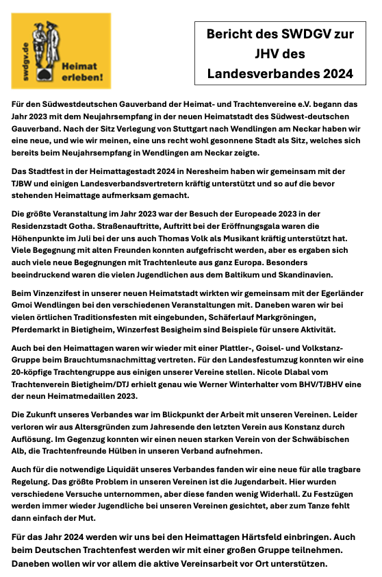 2023_Bericht für den SWDGV zur JHV LVBW 2024